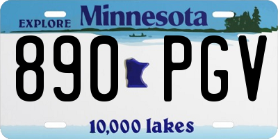 MN license plate 890PGV