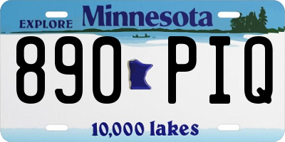 MN license plate 890PIQ