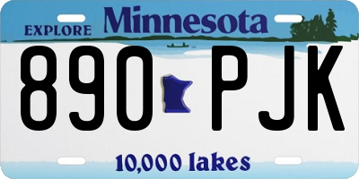 MN license plate 890PJK