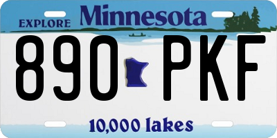 MN license plate 890PKF