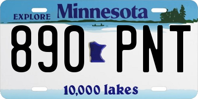 MN license plate 890PNT