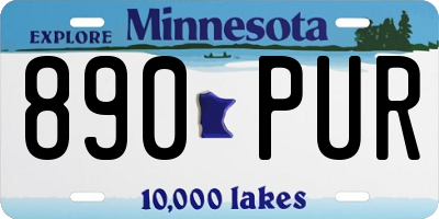 MN license plate 890PUR
