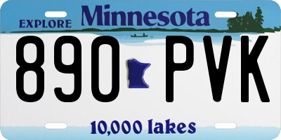 MN license plate 890PVK