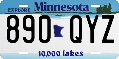 MN license plate 890QYZ