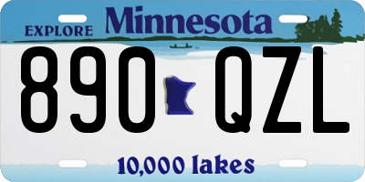MN license plate 890QZL