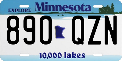 MN license plate 890QZN