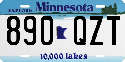 MN license plate 890QZT