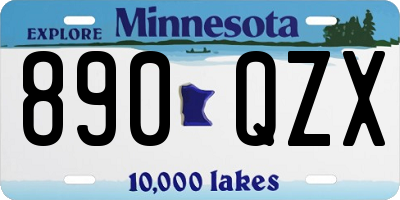 MN license plate 890QZX
