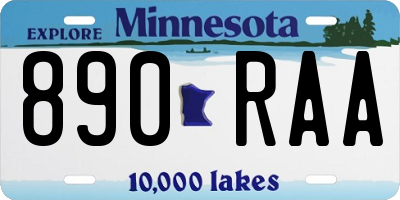 MN license plate 890RAA