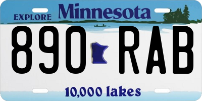 MN license plate 890RAB