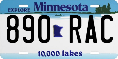 MN license plate 890RAC