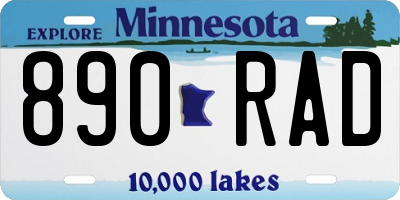 MN license plate 890RAD