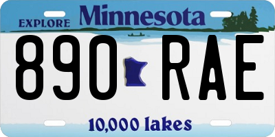 MN license plate 890RAE