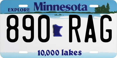 MN license plate 890RAG