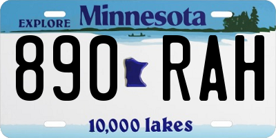 MN license plate 890RAH