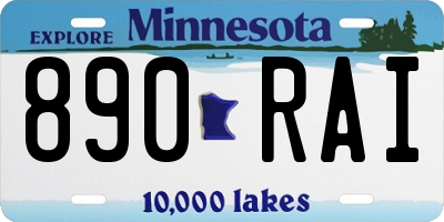MN license plate 890RAI