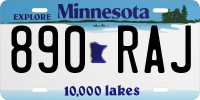 MN license plate 890RAJ
