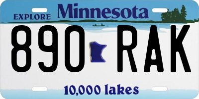 MN license plate 890RAK