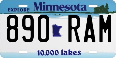 MN license plate 890RAM
