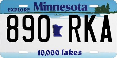 MN license plate 890RKA