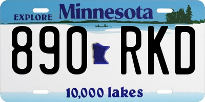 MN license plate 890RKD
