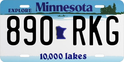 MN license plate 890RKG