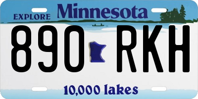 MN license plate 890RKH