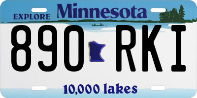 MN license plate 890RKI