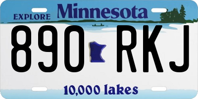 MN license plate 890RKJ