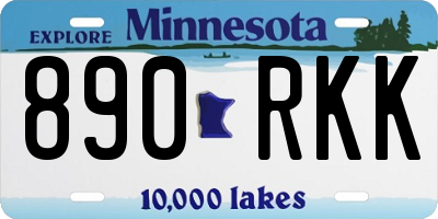 MN license plate 890RKK