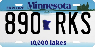 MN license plate 890RKS