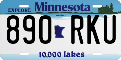 MN license plate 890RKU