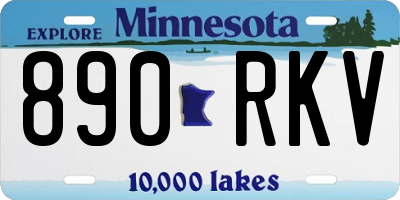 MN license plate 890RKV