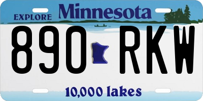 MN license plate 890RKW