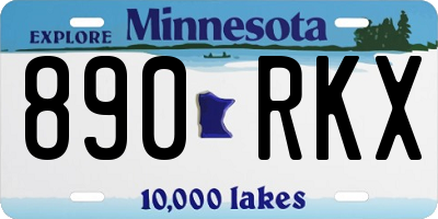 MN license plate 890RKX