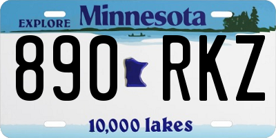 MN license plate 890RKZ