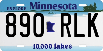 MN license plate 890RLK