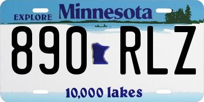 MN license plate 890RLZ