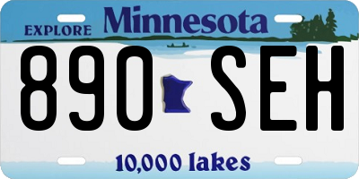 MN license plate 890SEH