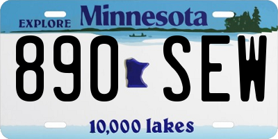 MN license plate 890SEW