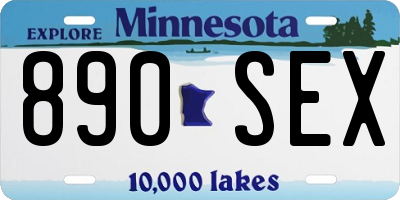 MN license plate 890SEX