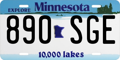 MN license plate 890SGE