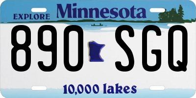 MN license plate 890SGQ