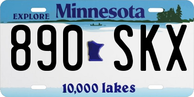 MN license plate 890SKX