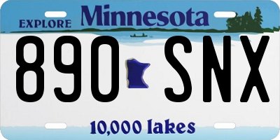MN license plate 890SNX