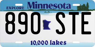 MN license plate 890STE
