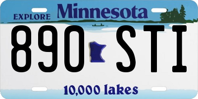 MN license plate 890STI