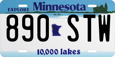 MN license plate 890STW