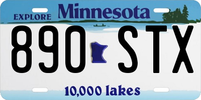 MN license plate 890STX