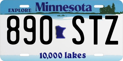 MN license plate 890STZ